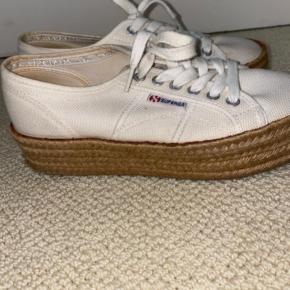 Superga platform shoes white size 8 size 39